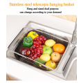 Stainless steel adjustable draining hang baskets