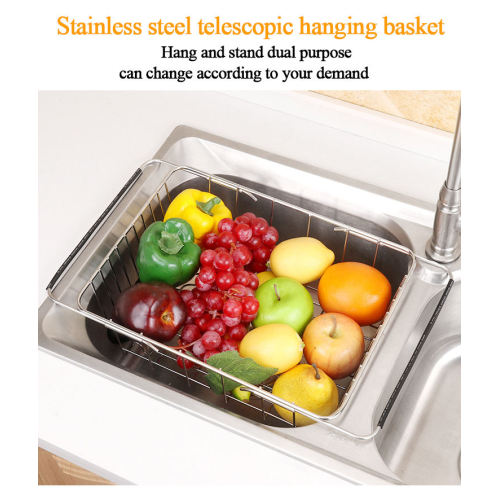 Stainless Steel Adjustable Hanging Basket Stainless steel adjustable draining hang baskets Manufactory