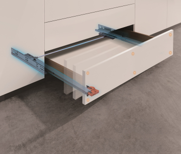 Heavy Duty Soft Close Hydraulic Drawer Slides for Telescopic Cabinet Drawers with Ball Bearings