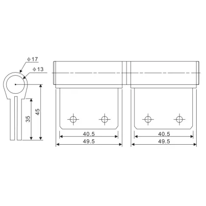Udinese Aluminium Window Hinge B166 for South America (Argentina, Peru)