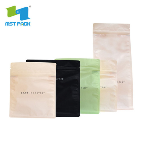 biodegradable digital printing kraft paper coffee bags with valve