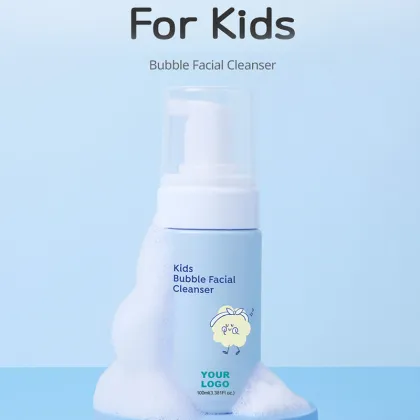 Private Label Organic 100ml Kids Bubble Facial Cleanser - Deep Cleansing & Non-Toxic