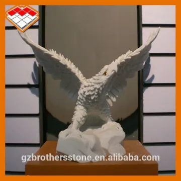 Hand carved white marble stone interior small statue decorative eagle