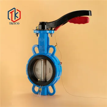 TKYCO High Quality Rubber Seat Cast Iron Ductile Iron Handle Wafer Butterfly Valve
