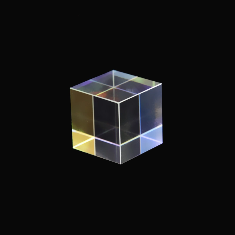 Decorated Colored Glass Cube Optical Prism