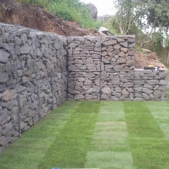 Gabion Cages With Stone Rock Filled