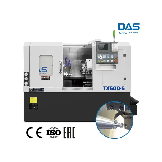 Fanuc TX600-6 Control DAS Medium Duty Automatic Lathe Machine: Single Spindle, Vertical Type with Optional Live Tool