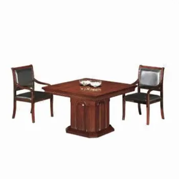 2M Wooden Conference Table for 4 or 6, Made of MDF and Walnut Veneer or Paper, Classical Design