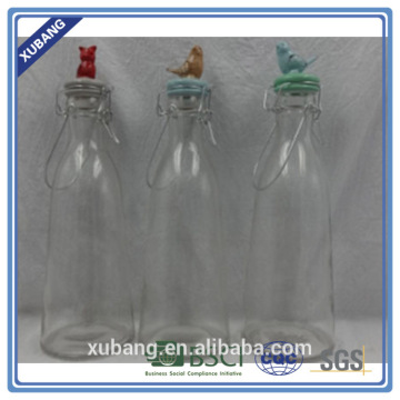Glass bottle and jar with seal clamp