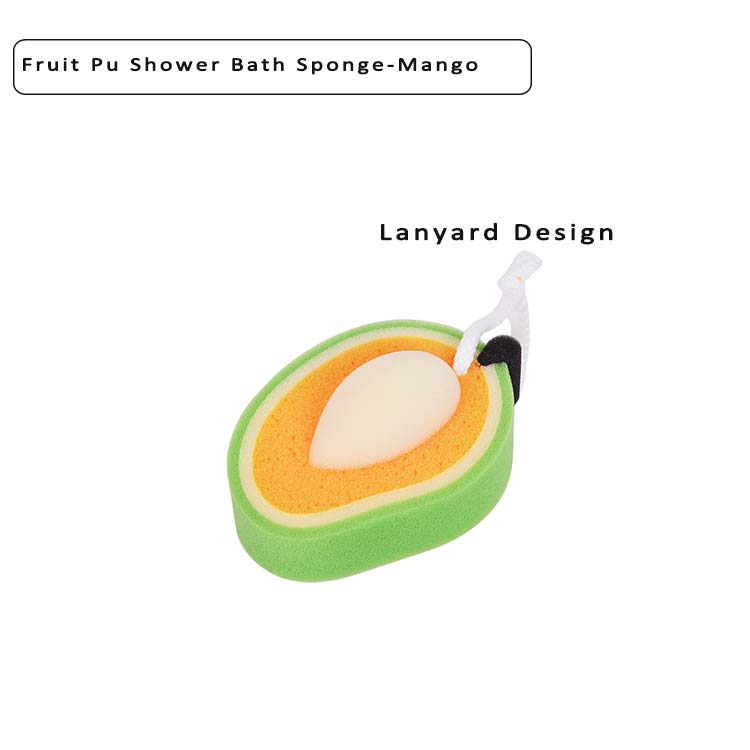 Wholesale Esponja De Frutas Bath Fruit Pu Shower Bath Sponge Mango Shape Cleaning Sponge For Bath3 Jpg