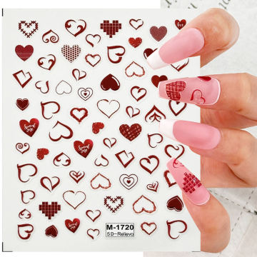 Fashion Nail Art Sticker - Manicure Designs with Heart Self-Adhesive Decals