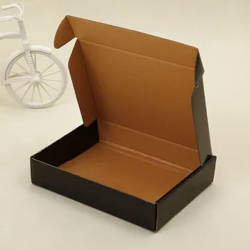 Black custom logo corrugated shipping box