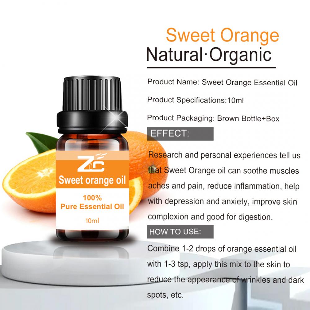 Aceite esencial de naranja dulce masaje de masaje de perfume de perfume