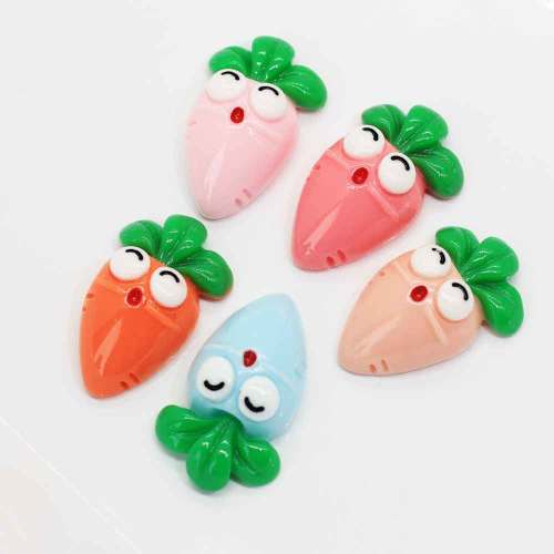 Flat Back Cute Carrot Cartoon Shape Resin Cabochon For Handmade Craftwork Decor Beads Charms Fruits Beads Slime