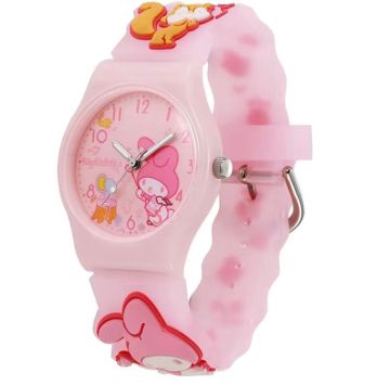 Orologio in silicone rosa con carietto melodia di cartoni animati