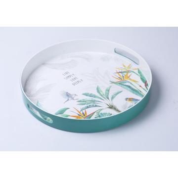 unbreakable two tone round serving tray