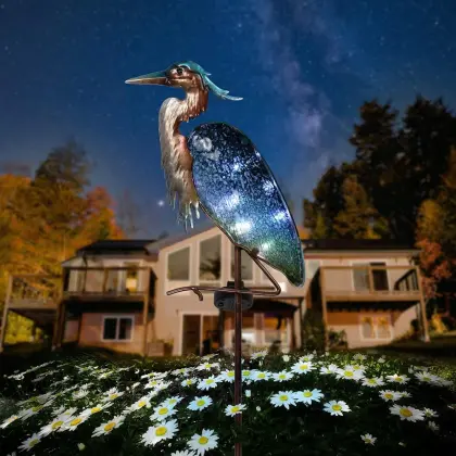 Blue Heron Solar Garden Lights