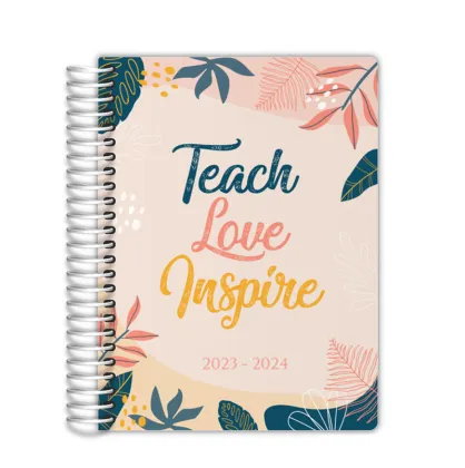 2023-2024 Personalized Teacher Planner: Daily Lesson Notebook & Self-Care Spiral Organizer
