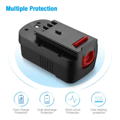 2 Pack 3700mAh 18V Replacement Battery for Black and Decker HPB18 Models