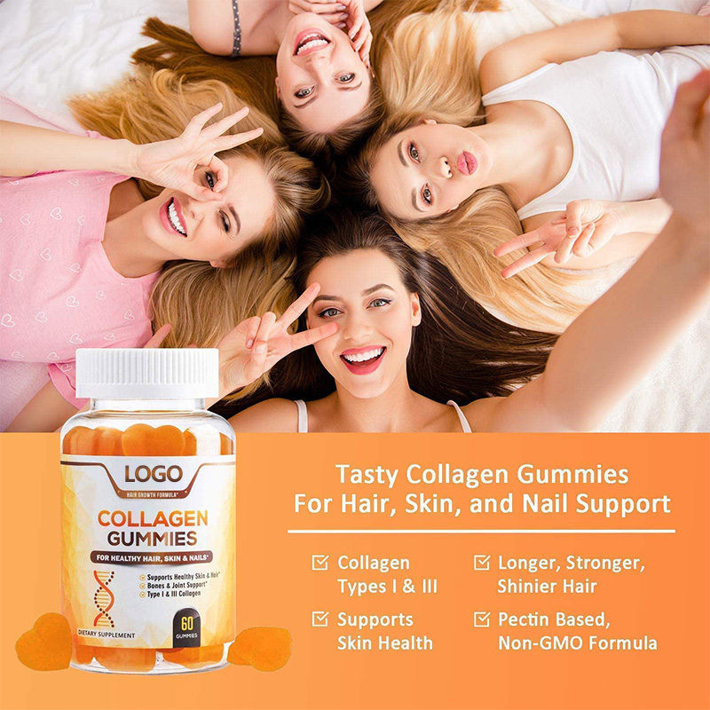 OEM/ODM Immune Support vitamin E collagen gummy bears vitamin E collagen Skin Whitening gummies