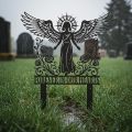 Elegante palo per tomba di angeli in ferro per giardini commemorativi