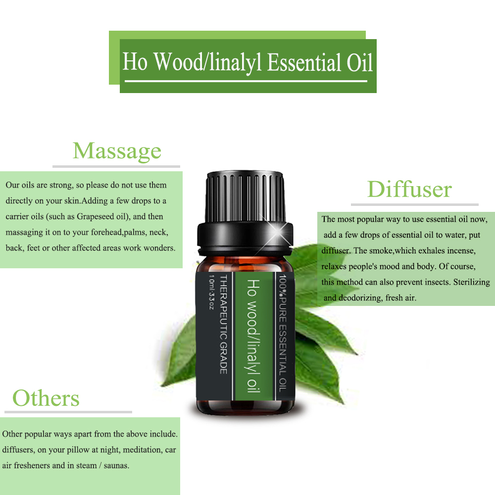 Pure Natural Natural Organic Linalyl/Ho Wood Oil para el cuidado de la piel