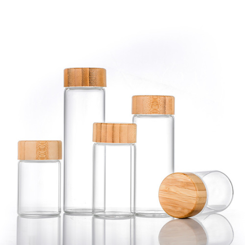 High Borosilicate Glass Storage Bottle With Bamboo Lid