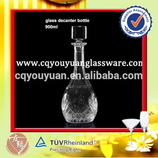900ml volume cork cap bulk glass decanter wholesale