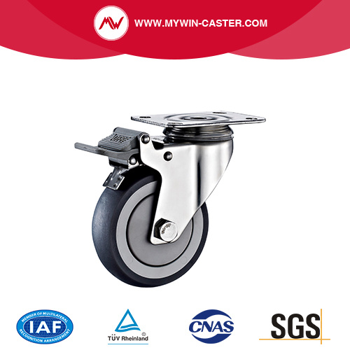 Swivel With Brake TPR Stainless Steel Caster