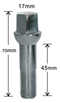 70mm long ball seat wheel bolts