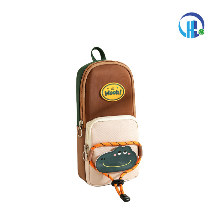 Kotak pensil blok warna ransel kecil retro