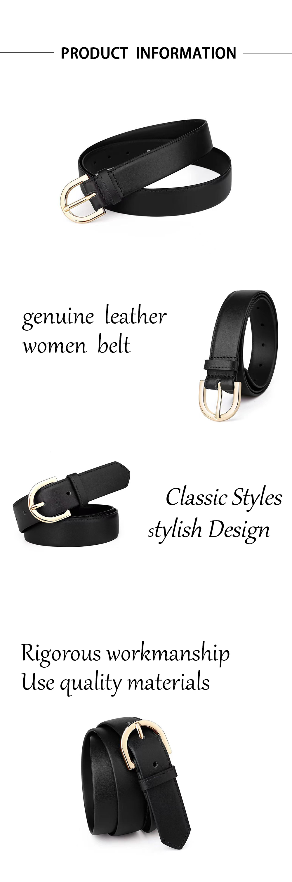 Ladies Thin Leather Belt