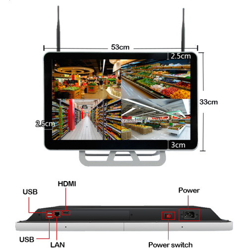 4CH 1.3/2.0MP Wifi NVR Kits with 22" Monitor
