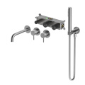 Wall Mounted Brushed Nickel Bathtub Faucet With Shower