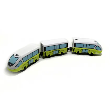 w129 Magnetic Electric Train with 2 Carriages Wood Toy FITwooden track Brio Children Electric Toy Children's track toy