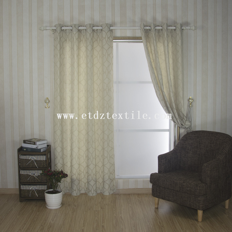 100% Polyester Linen Like Jacquard Curtain Fabric 6005-55