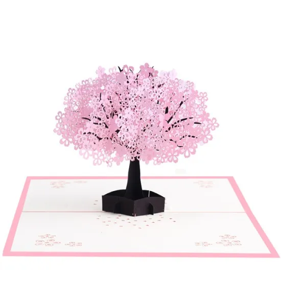 3D effect cherry blossom greeting cards