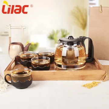 Lilac chinese gift box high glass tea set