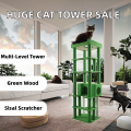 Modern Eco-friendly Cat Tree Tower Ladder Wooden Indoor Scratcher 5-Tier Climbing House Large Cat Activity Center Stable Carton