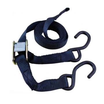 1inch Truck Cargo Polyester Lashing Belt: 450kgs Capacity Ratchet Strap with Cam Buckle and S Hooks - Perfect for Secure Load Binding