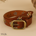 Stylish Women's Vintage Belt Featuring Metal Buckle