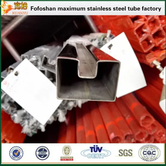 grade 304 mirror polished slotted stainless steel pipe for balcony railing