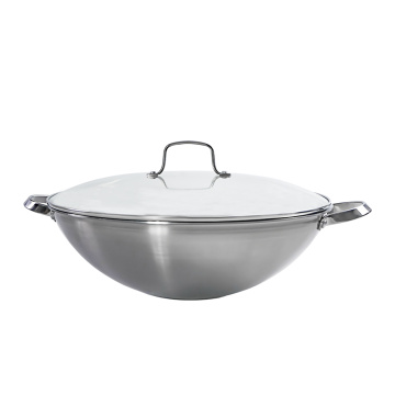 Non Stick Stainless Steel Wok With Two Handle