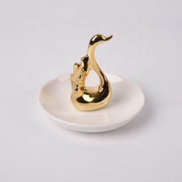 Ceramic Swan Ring Holder Organizer for Jewelry and Rings Display, Engagement and Wedding Bands