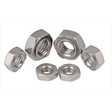 Stainless steel welded threaded hexagonal nuts