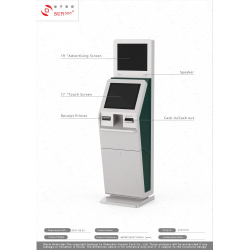 Bill Payment ATM nga adunay validator sa Banknote