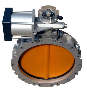 Used Double Flange Pneumatic Butterfly Valve with Actuator for Cement Silo