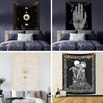 Custom 3D Printing Lunar Eclipse Cycle Change Wall Tapestry with Skull Design for Living Room Background