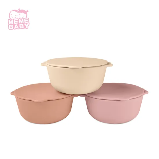 Silicone Lid Bowl High Quality Baby Self Feeding