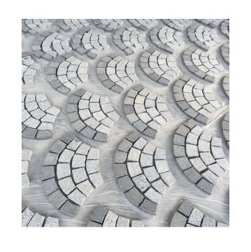 Svart basaltläggare fläktform Cobblestone Pavement Mats